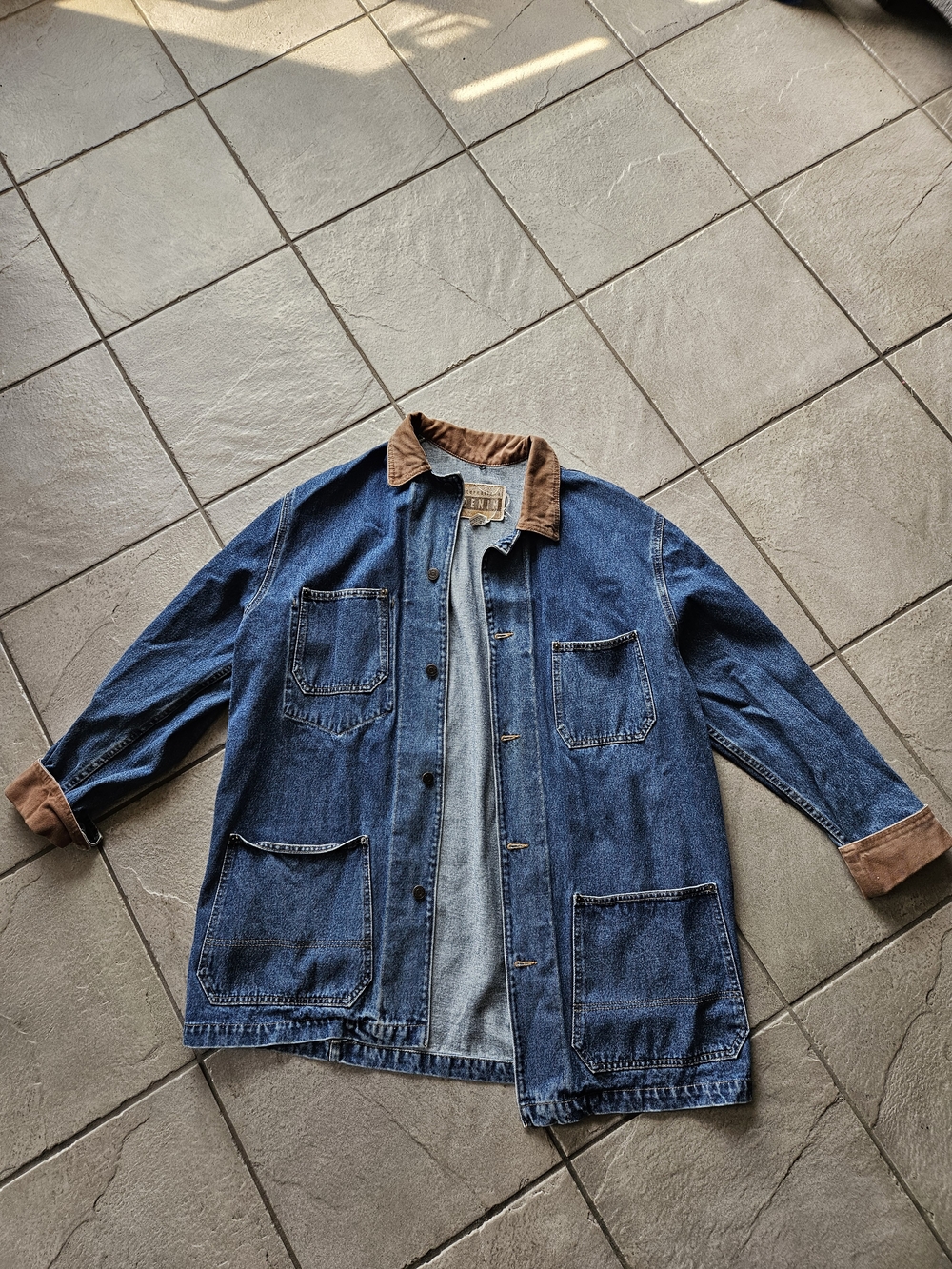 Vintage Denim Trench Coat